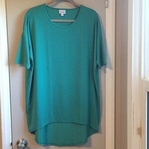 LuLaRoe Solid Sea-green Irma Polyester Tunic Top -Sz S